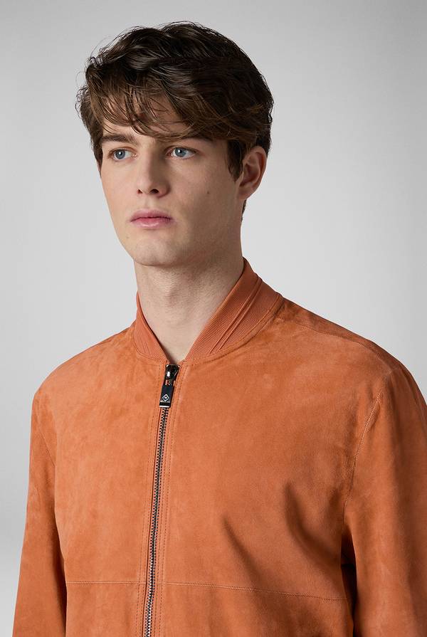 Lab. Pal Zileri Bomber in suede color albicocca Pezzi Unici