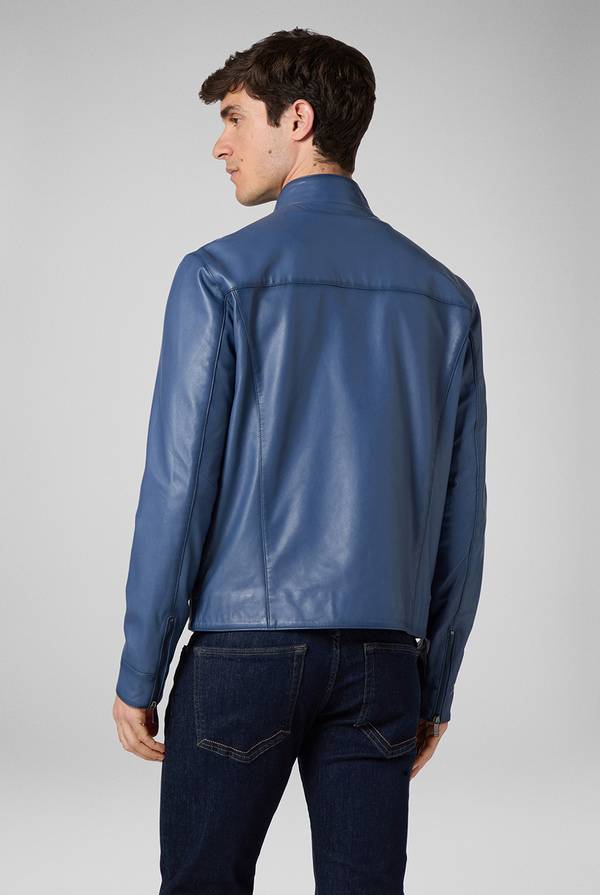 Lab. Pal Zileri Biker in nappa color anice Sconto