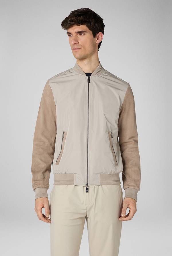 Lab. Pal Zileri Bomber beige in nylon e suede Economico