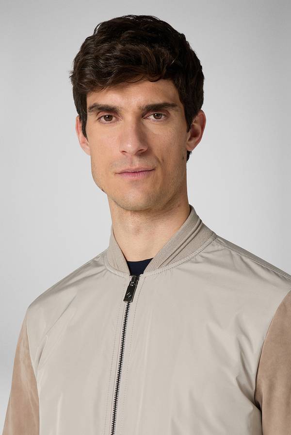 Lab. Pal Zileri Bomber beige in nylon e suede Economico