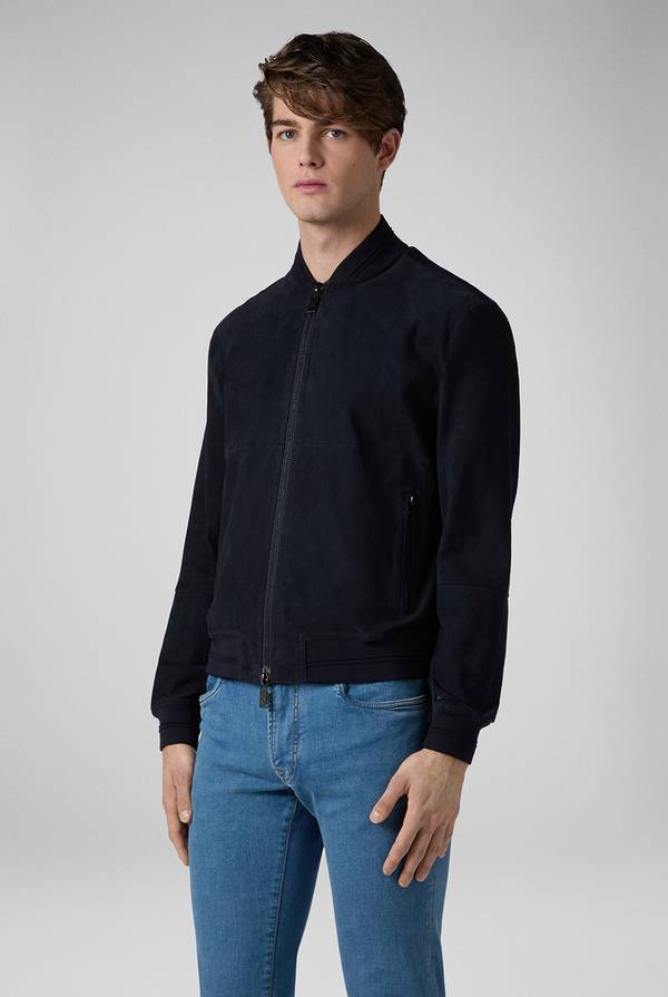 Lab. Pal Zileri Bomber in suede blu navy Hotsell