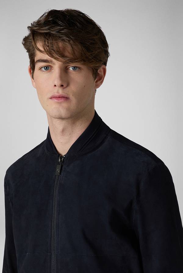 Lab. Pal Zileri Bomber in suede blu navy Hotsell