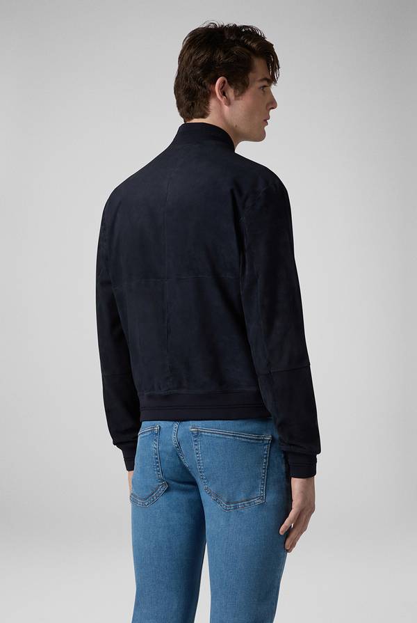 Lab. Pal Zileri Bomber in suede blu navy Hotsell