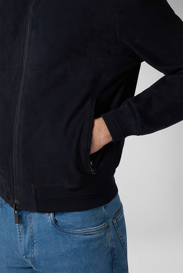 Lab. Pal Zileri Bomber in suede blu navy Hotsell