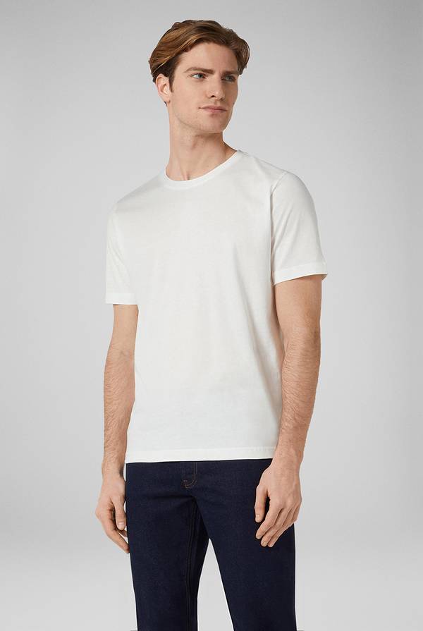 Lab. Pal Zileri T-Shirt in cotone nel colore bianco Qualità Garantita