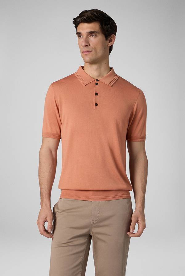 Lab. Pal Zileri Polo in cotone e tencel Consegna Veloce