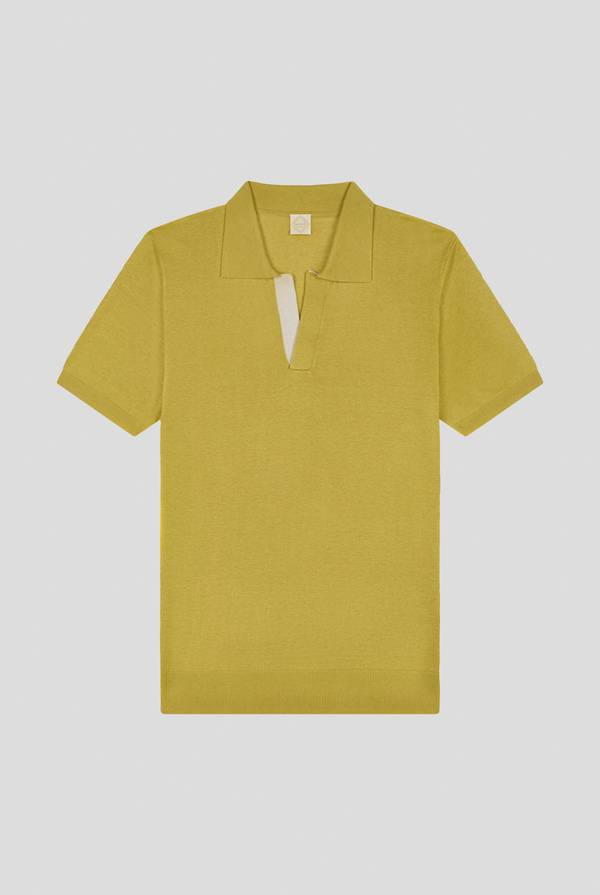 Lab. Pal Zileri Polo in maglia di lino e seta color senape Sottocosto
