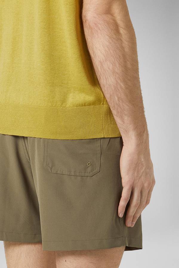 Lab. Pal Zileri Polo in maglia di lino e seta color senape Sottocosto