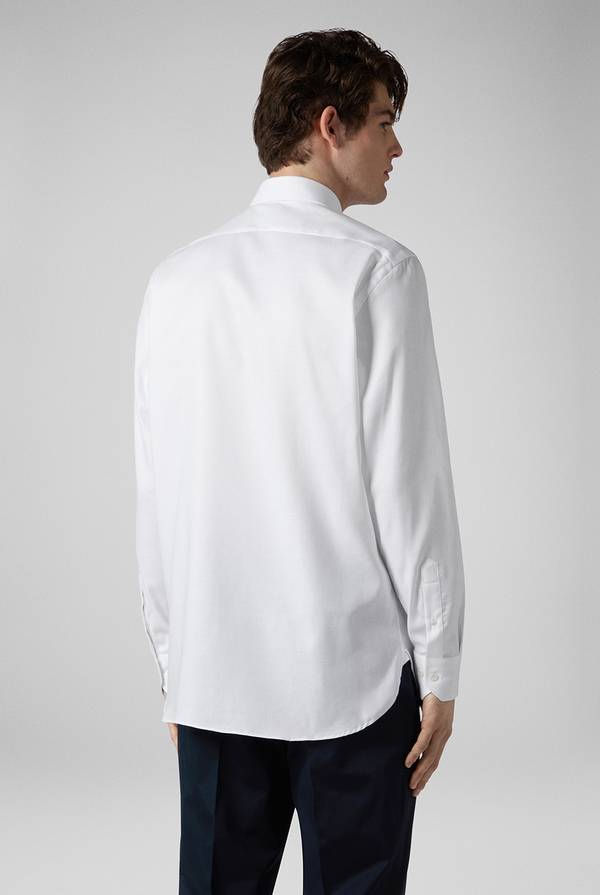 Lab. Pal Zileri Camicia bianca in cotone con micro struttura Sconto