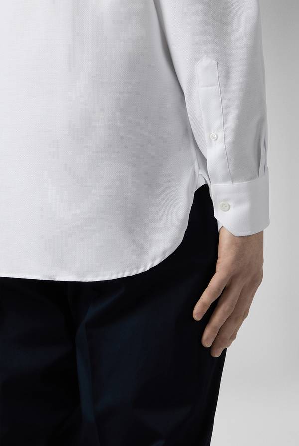 Lab. Pal Zileri Camicia bianca in cotone con micro struttura Sconto