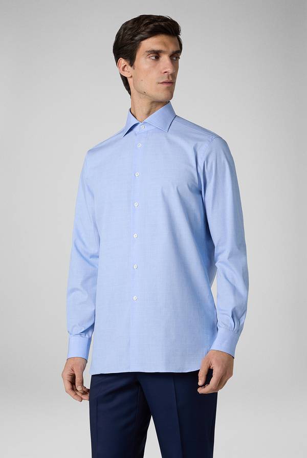 Lab. Pal Zileri Camicia Principe di Galles azzurra Economico