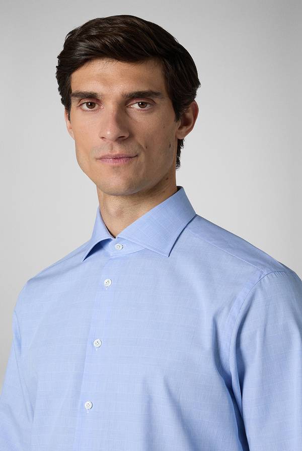 Lab. Pal Zileri Camicia Principe di Galles azzurra Economico