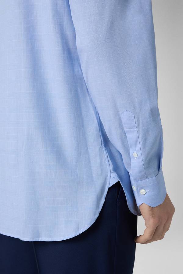 Lab. Pal Zileri Camicia Principe di Galles azzurra Economico
