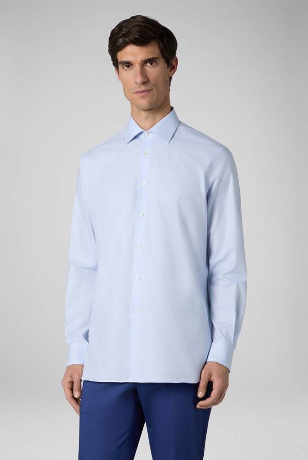 Lab. Pal Zileri Camicia azzurra con micro struttura Hotsell