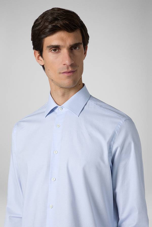 Lab. Pal Zileri Camicia azzurra con micro struttura Hotsell