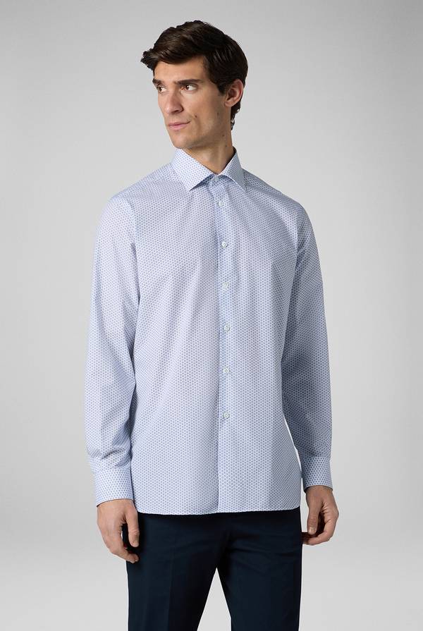Lab. Pal Zileri Camicia in puro cotone con stampa circolare Saldi Di Fabbrica