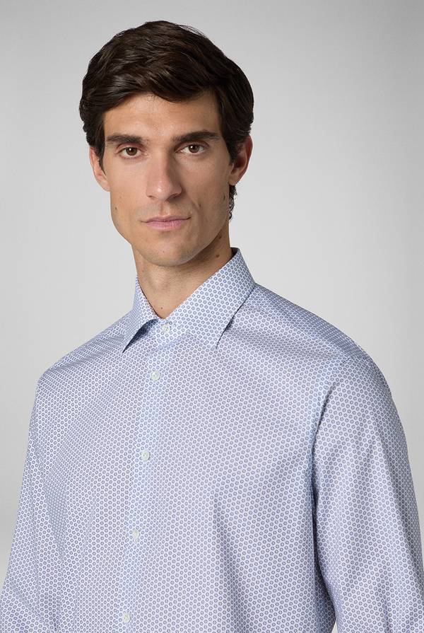 Lab. Pal Zileri Camicia in puro cotone con stampa circolare Saldi Di Fabbrica