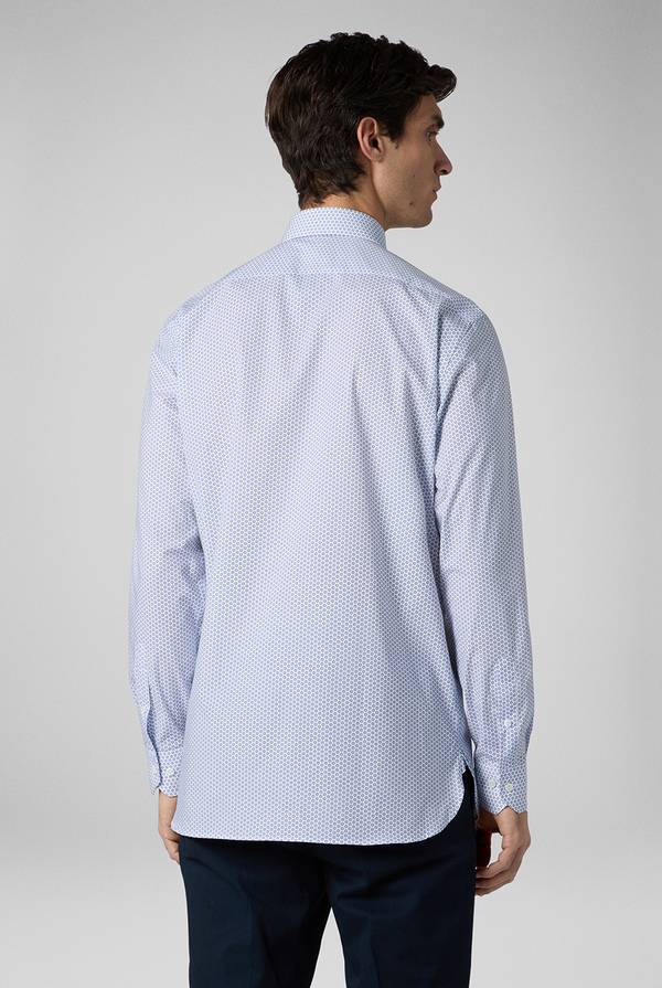 Lab. Pal Zileri Camicia in puro cotone con stampa circolare Saldi Di Fabbrica