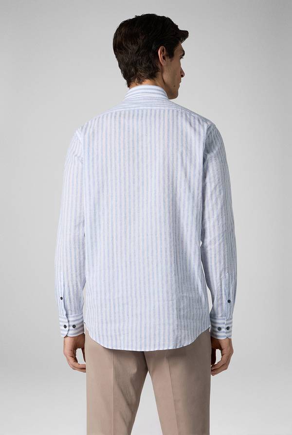 Lab. Pal Zileri Camicia a macro righe bianche e azzurre In Saldo