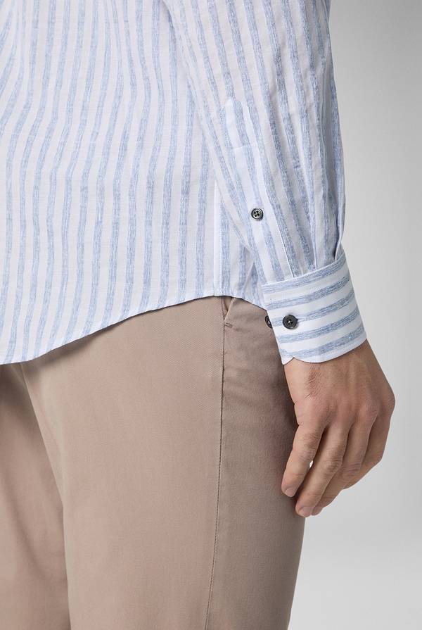 Lab. Pal Zileri Camicia a macro righe bianche e azzurre In Saldo