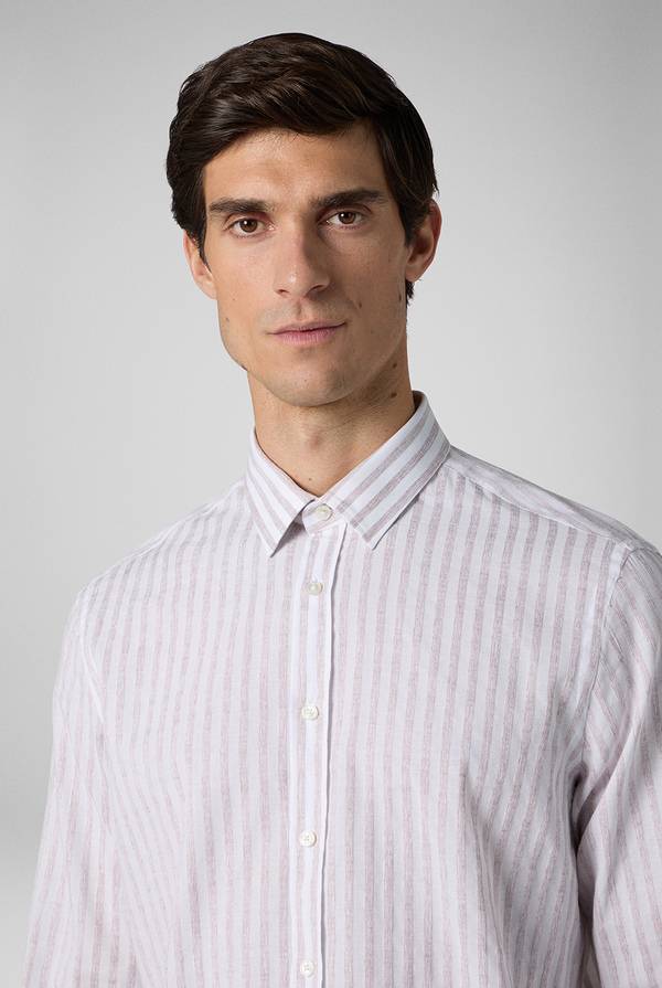Lab. Pal Zileri Camicia a macro righe bianche e azzurre Nuova