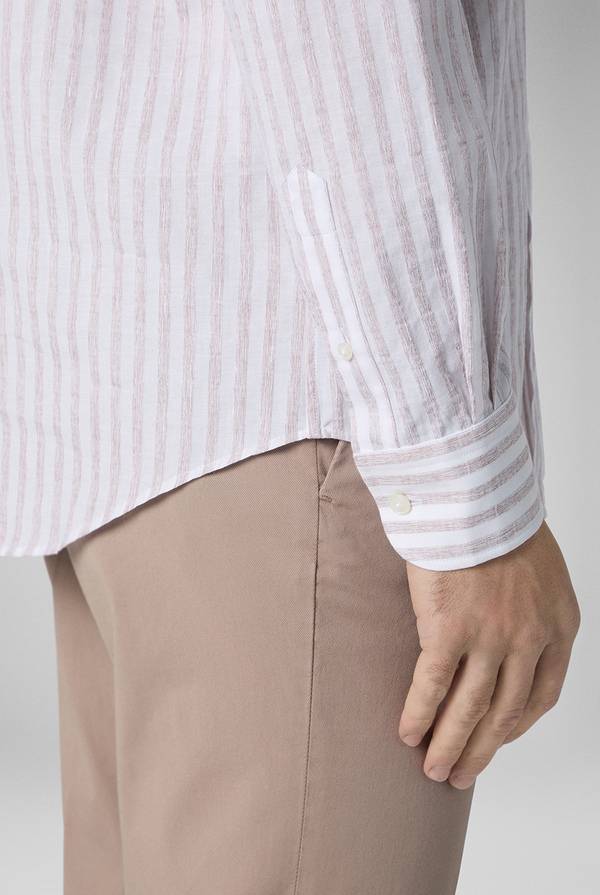 Lab. Pal Zileri Camicia a macro righe bianche e azzurre Nuova