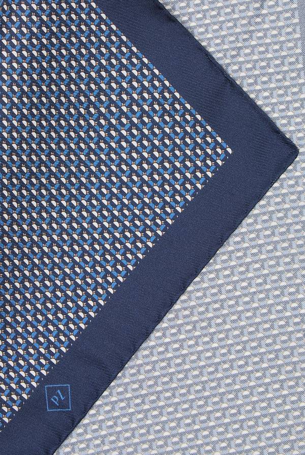 Lab. Pal Zileri Pochette in seta con motivo geometrico Italy