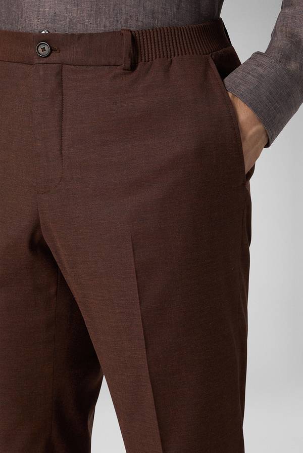 Lab. Pal Zileri Pantalone classico in lana e bamboo Vendita Calda