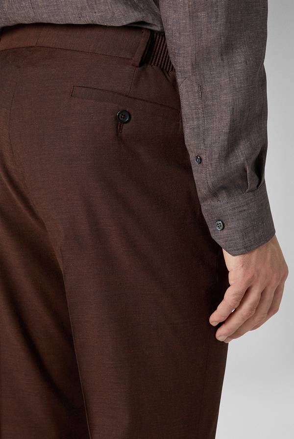 Lab. Pal Zileri Pantalone classico in lana e bamboo Vendita Calda