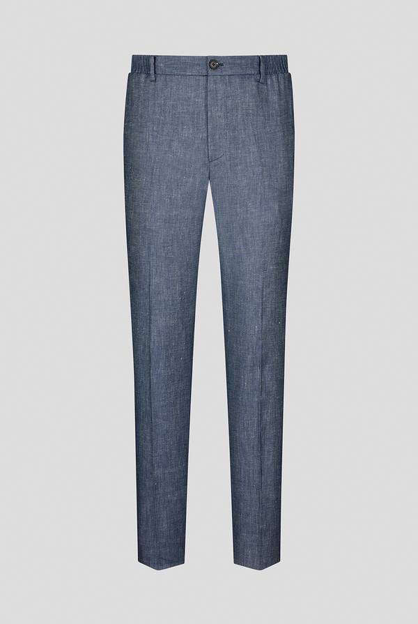 Lab. Pal Zileri Pantalone in lino e cotone stretch Vendita Economica