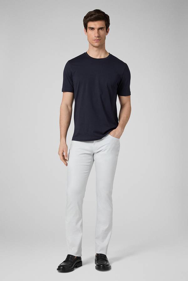 Lab. Pal Zileri T-Shirt in cotone nel colore blu navy Nuovo