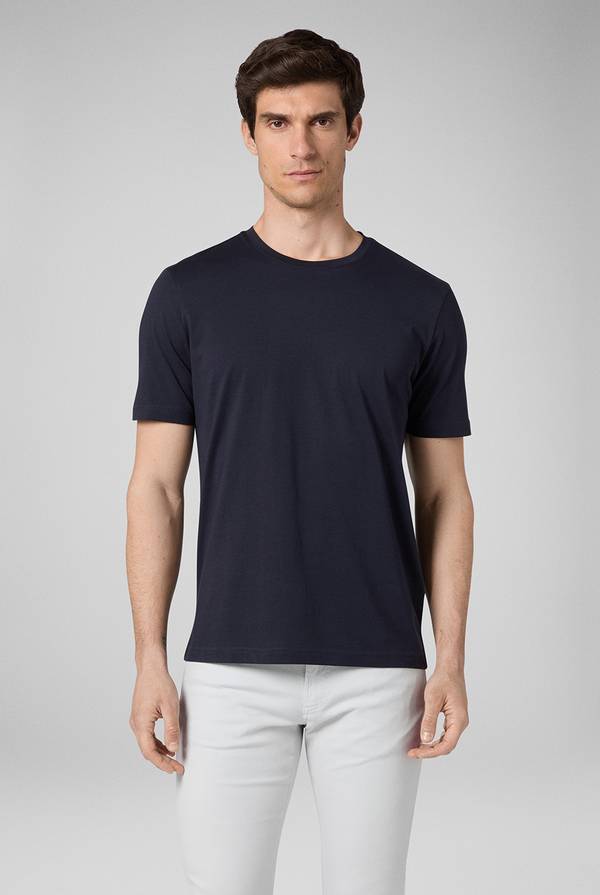 Lab. Pal Zileri T-Shirt in cotone nel colore blu navy Nuovo