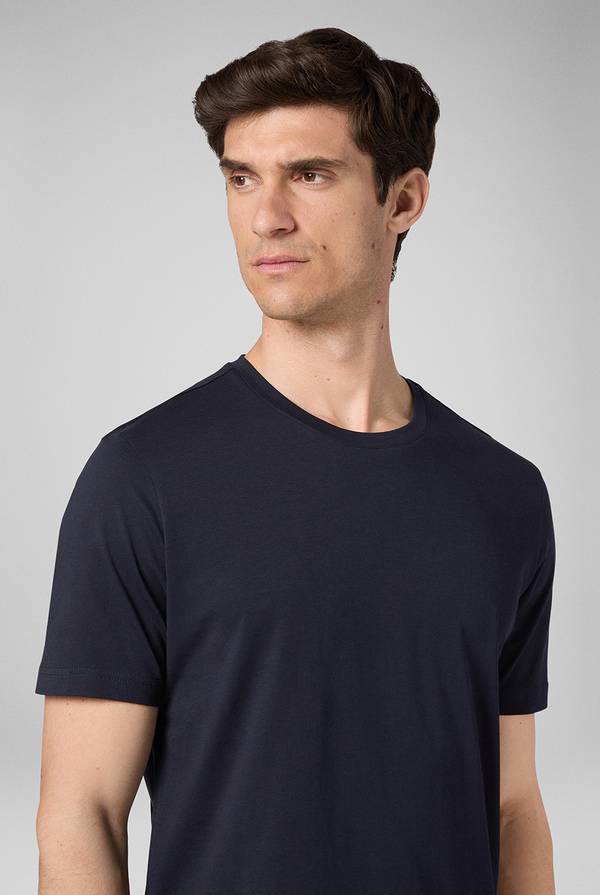 Lab. Pal Zileri T-Shirt in cotone nel colore blu navy Nuovo