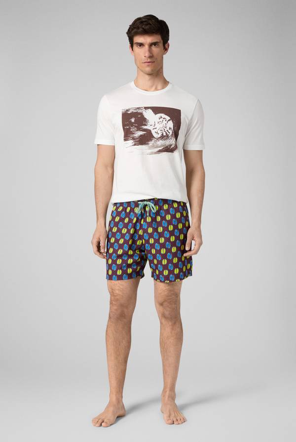 Lab. Pal Zileri tshirt in cotone con stampa astratta Promozione
