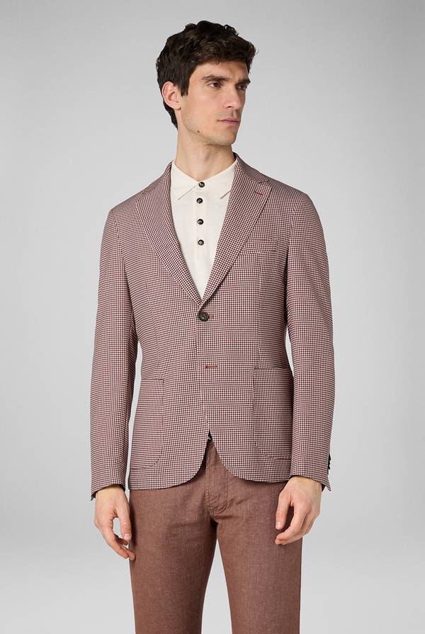 Lab. Pal Zileri Giacca Effortless in jersey con motivo pied de poule Negozi Online