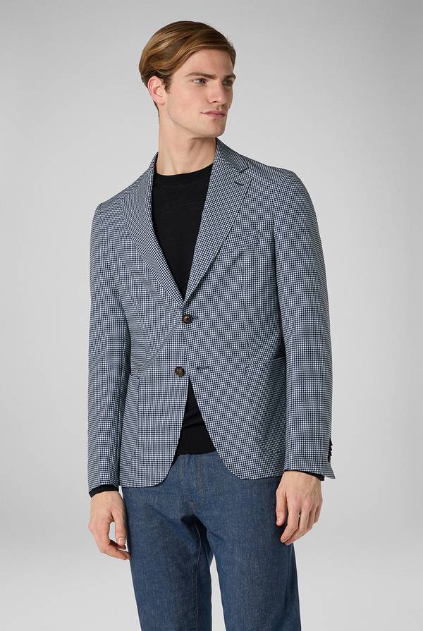 Lab. Pal Zileri Giacca Effortless in jersey con motivo pied de poule Promozione Limitata
