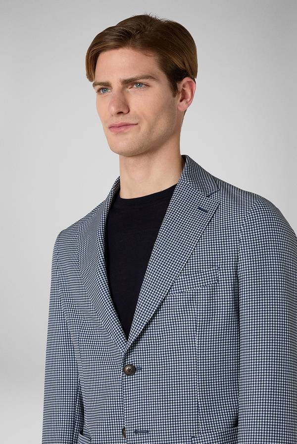 Lab. Pal Zileri Giacca Effortless in jersey con motivo pied de poule Promozione Limitata