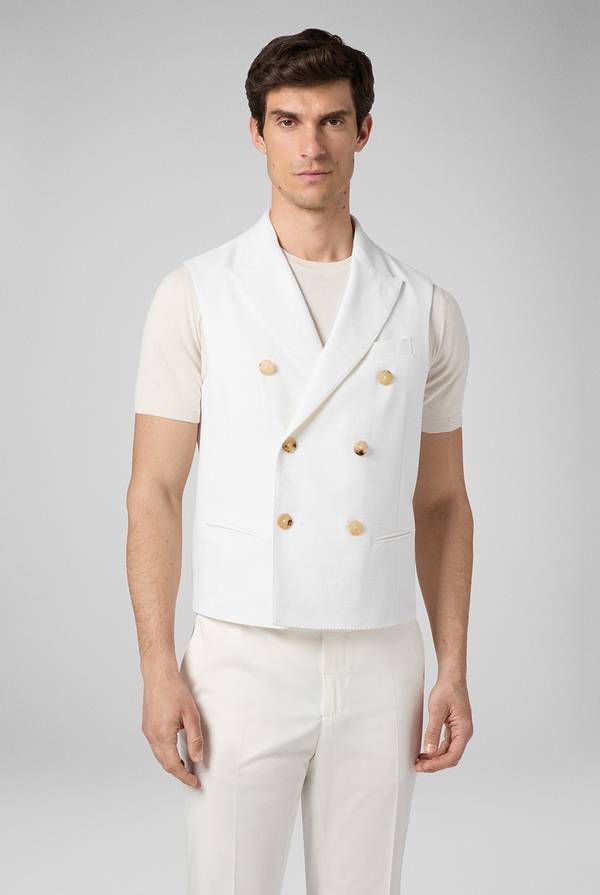 Lab. Pal Zileri Gilet doppiopetto bianco con macro bottoni Convenienza