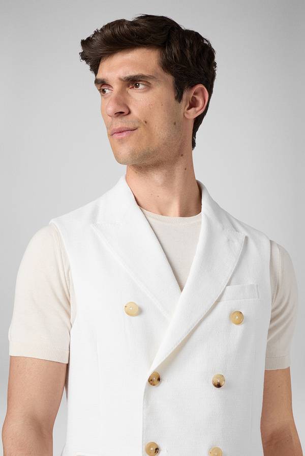 Lab. Pal Zileri Gilet doppiopetto bianco con macro bottoni Convenienza
