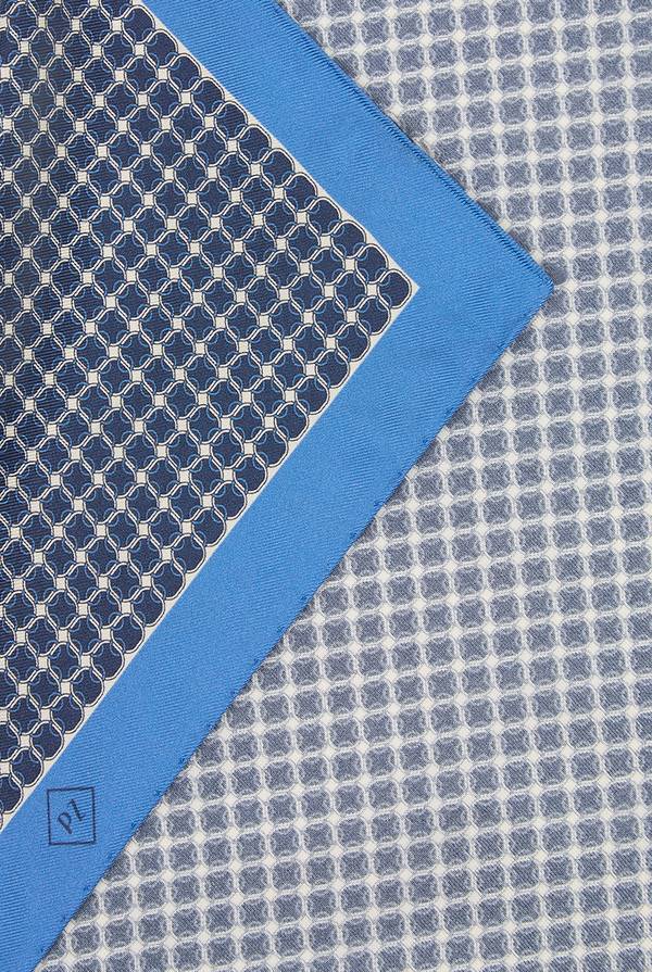 Lab. Pal Zileri Pochette in seta stampata con piping a contrasto Saldi Di Fabbrica