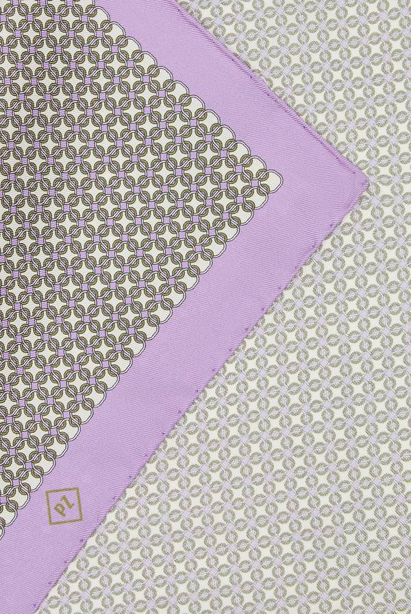 Lab. Pal Zileri Pochette in seta stampata con piping a contrasto Moda