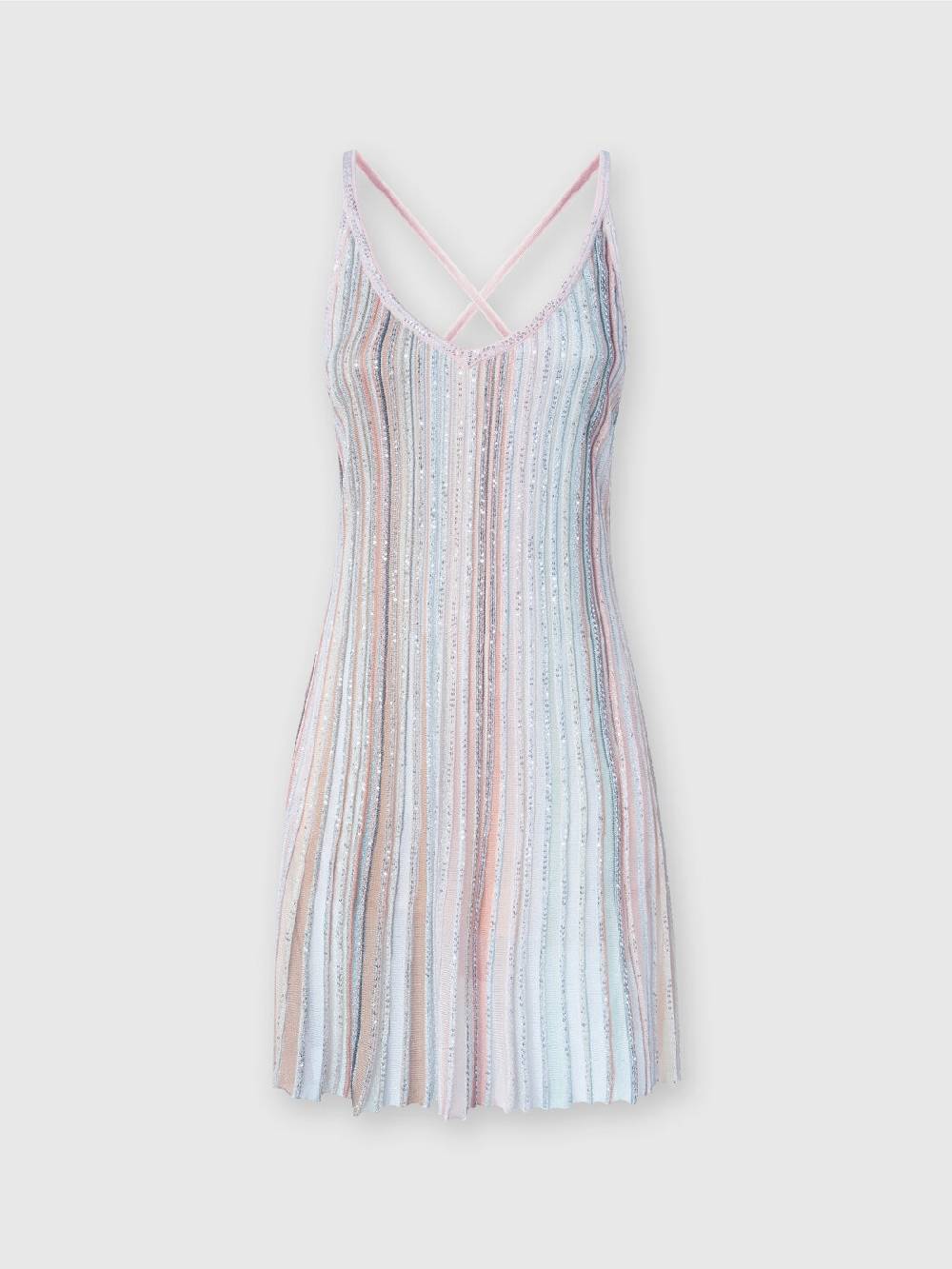 ﻿Missoni Mini-abito in maglia a righe verticali con paillettes Nuovo
