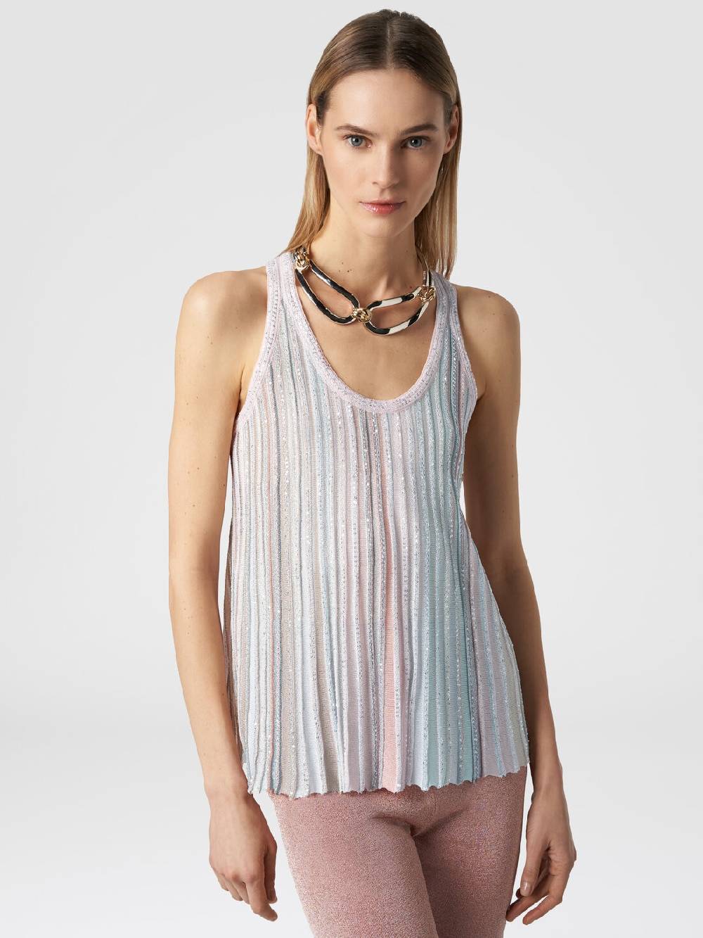 Missoni Canottiera in maglia a righe verticali con paillettes I Più Venduti