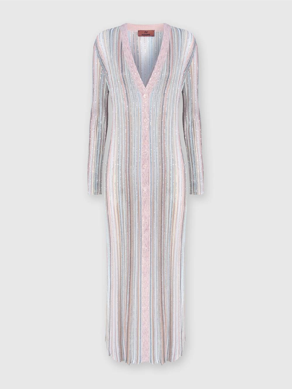 Missoni Cardigan lungo in maglia con righe verticali e paillettes Spedizione Gratuita
