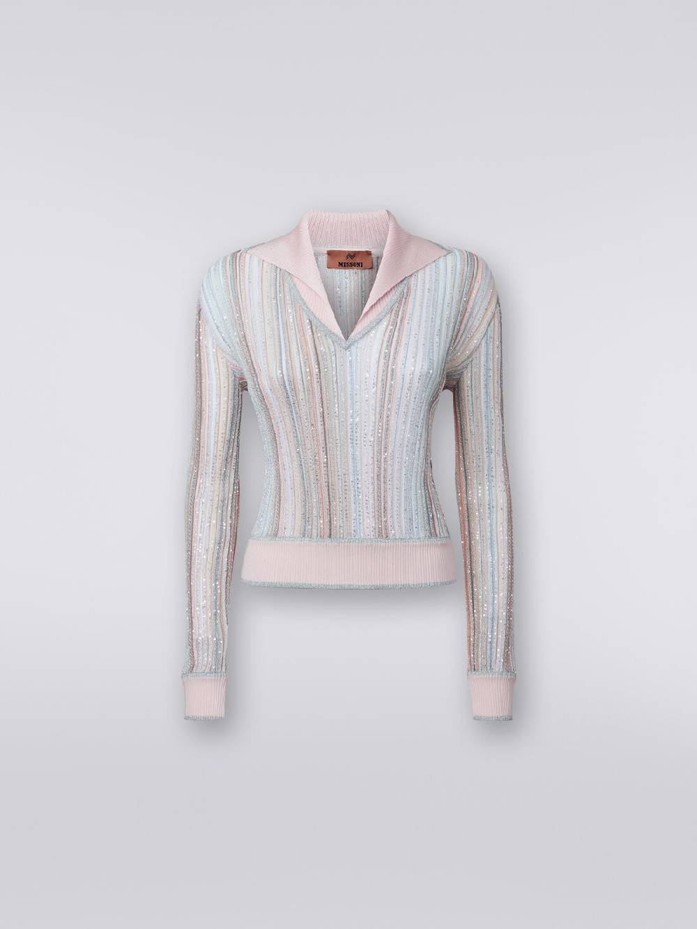 Missoni Top a maniche lunghe con righe verticali e paillettes Pezzi Unici
