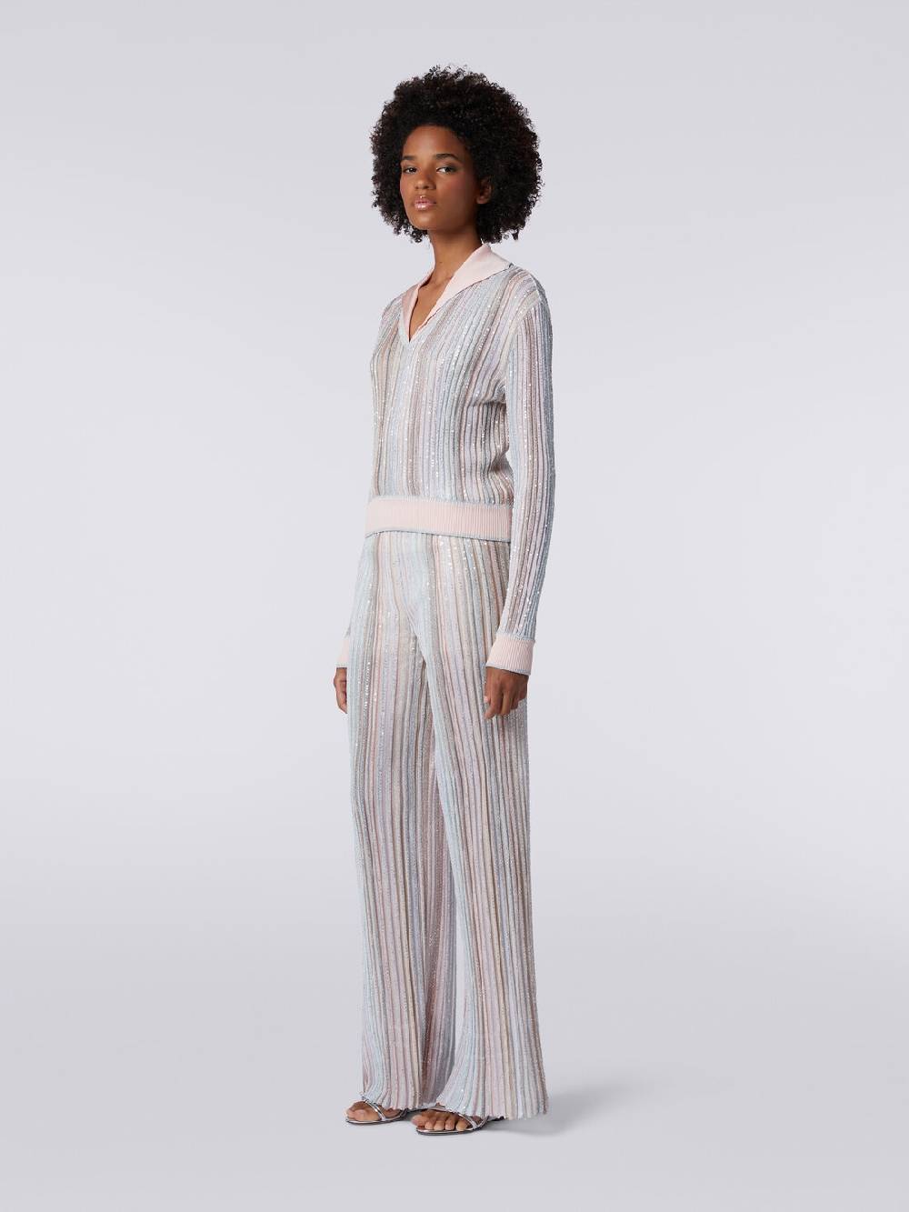 Missoni Top a maniche lunghe con righe verticali e paillettes Pezzi Unici
