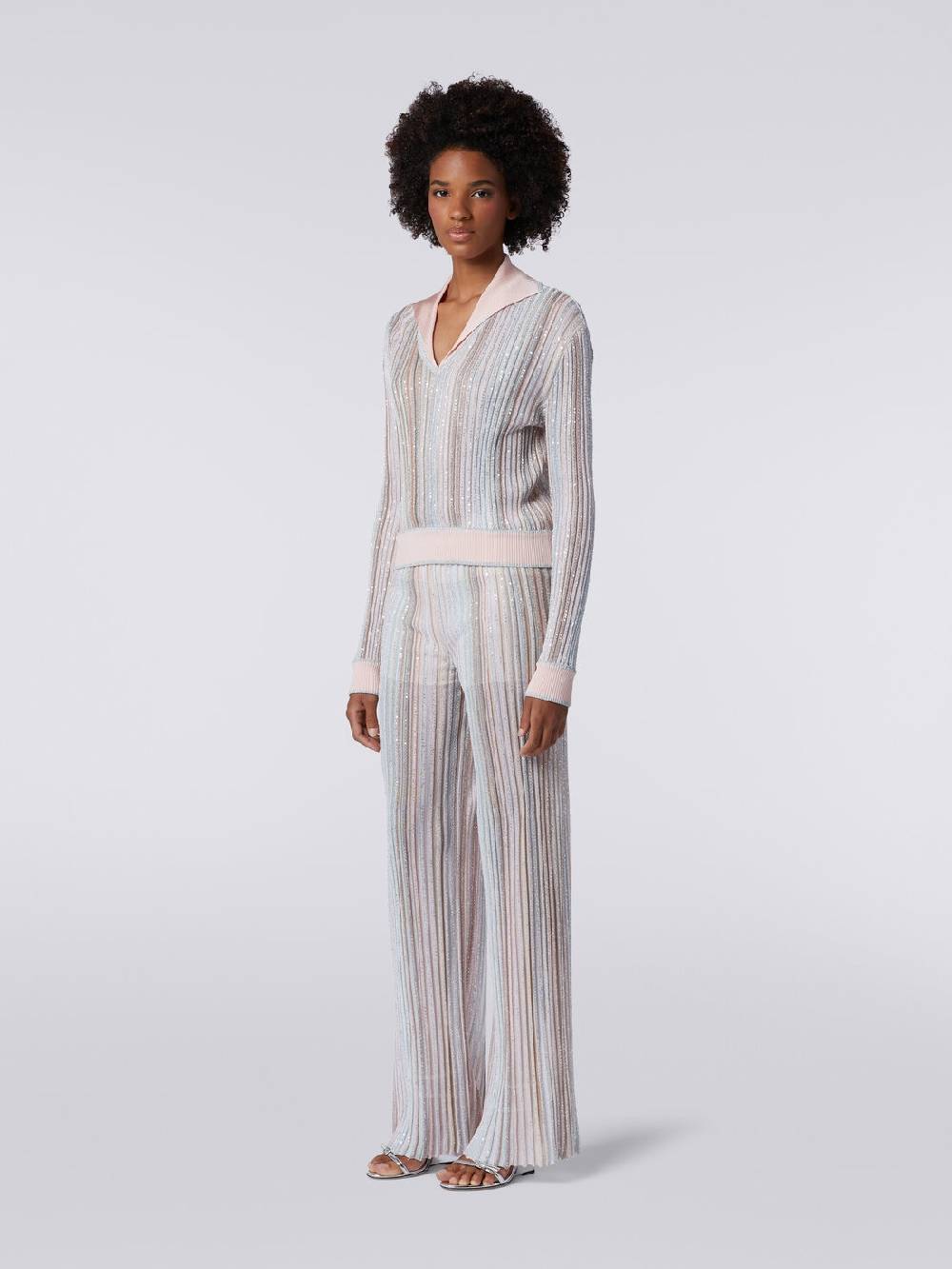 Missoni Pantaloni in maglia a righe verticali con paillettes Soddisfazione Garantita