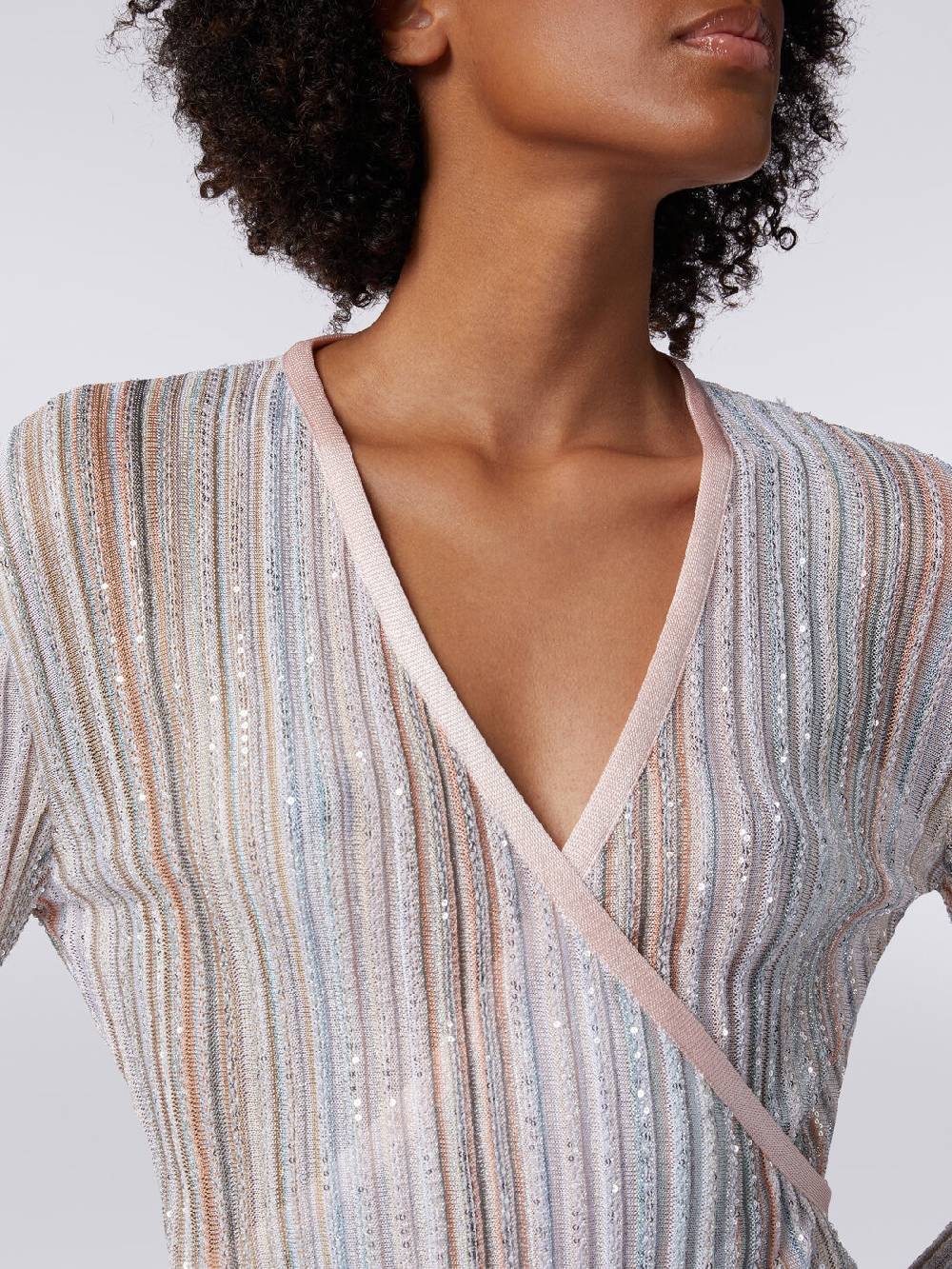 Missoni Abito lungo con chiusura a portafoglio e paillettes Qualità Garantita
