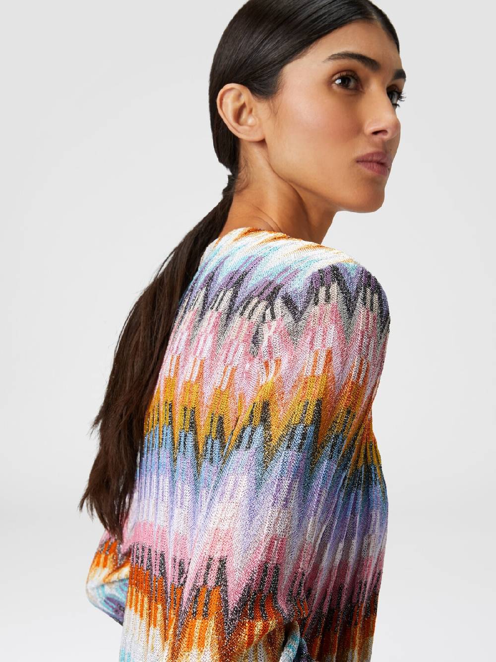 Missoni Cardigan lungo in maglia zig zag lamé Negozi Online