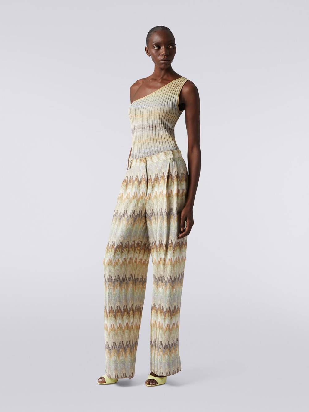 Missoni Pantaloni classici in viscosa zig zag con lurex Promozione Limitata